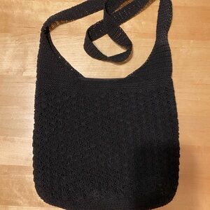Black Woven Shoulder/Crossbody Bag